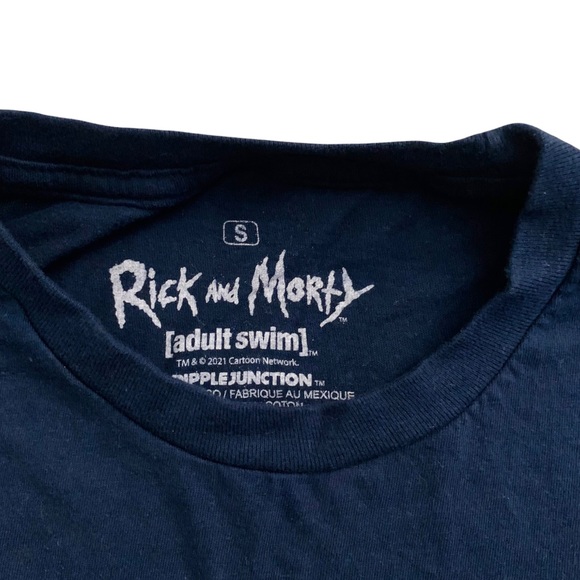 ❌SOLD❌ Cartoon Network Rick & Morty Mens Tshirt Short Sleeve Navy Blue Tee Small - Picture 6 of 6